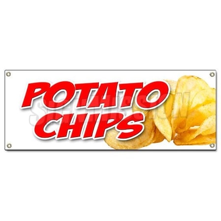 Signmission POTATO CHIPS BANNER SIGN kettle bar b que fresh made warm hot crisps B-Potato Chip